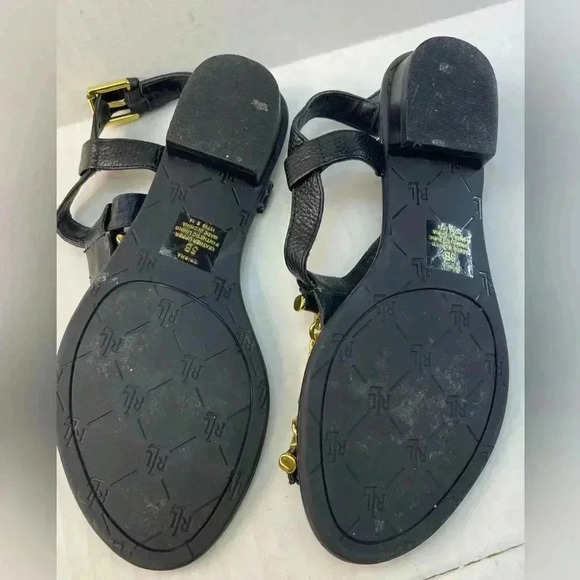 Ralph Lauren black flat/low heel sandals size 5B - Picture 7 of 11
